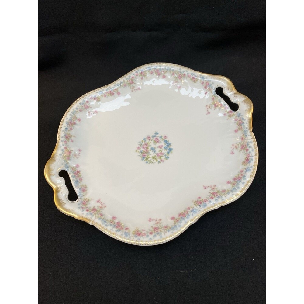 Antique Theodore Haviland Limoges France Platter Schleiger 610 Roses Gold Gilt